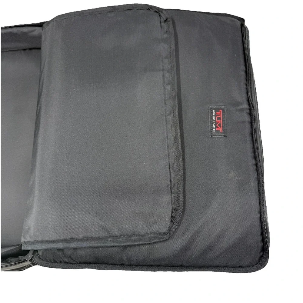 TUMI Alpha‎ All Black Leather Shoulder Laptop Bag